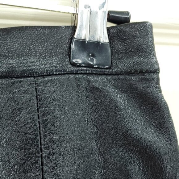 KORS Michael Kors 100% Leather Mini Pencil Skirt M Black - Picture 5 of 16